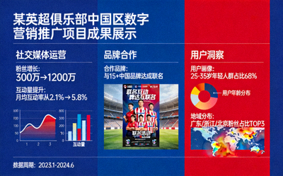 某英超俱乐部中国区数字营销推广项目成果展示